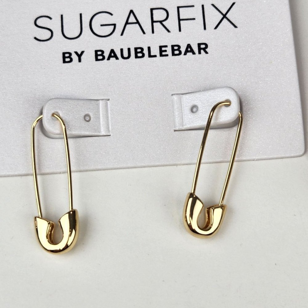 SUGARFIX by BaubleBar Safety Pin Earring Gold Tone
